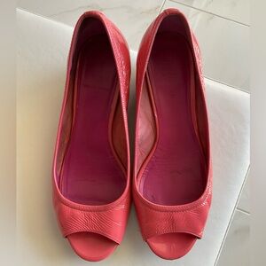 Cole Haan Pink Peep Toe Pump Wedges